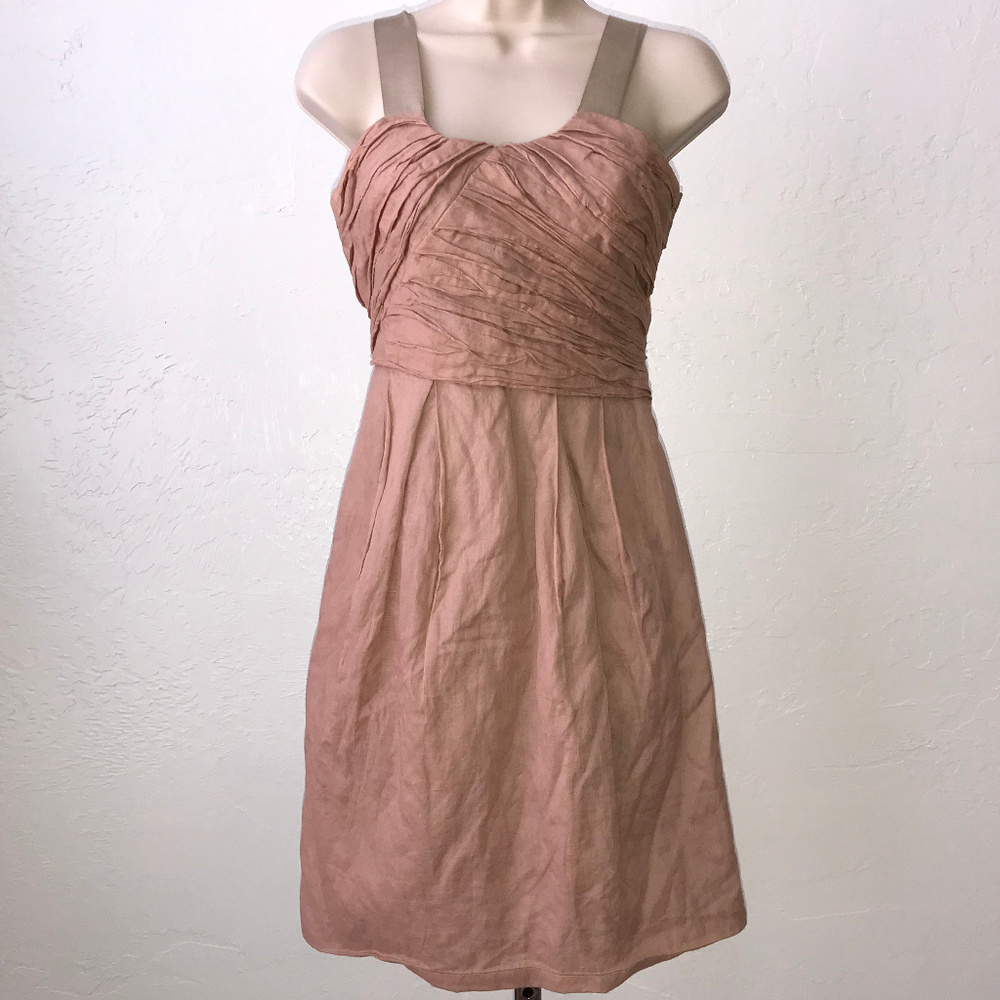 J Crew womens 00 Vivette pink crinkled sleeveless pockets dress